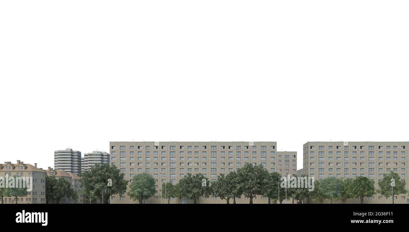 3D illustration cityscape isolated on white background Stock Photo - Alamy