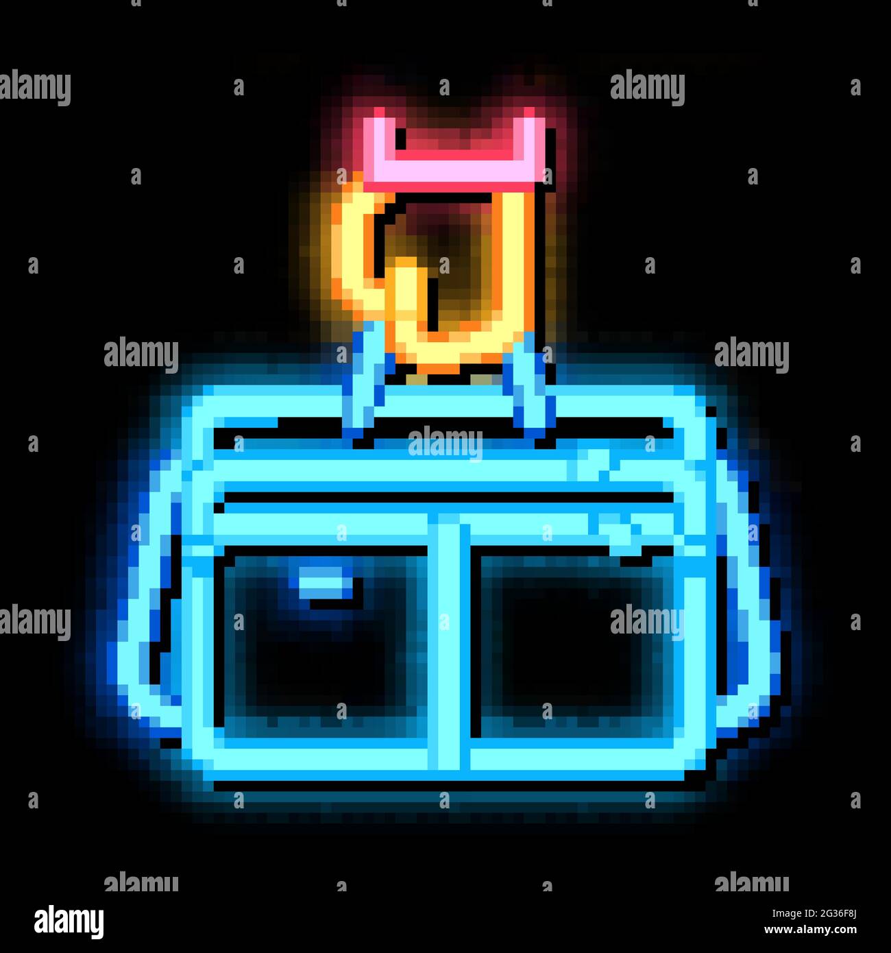 hand holding case neon glow icon illustration Stock Vector Image & Art ...