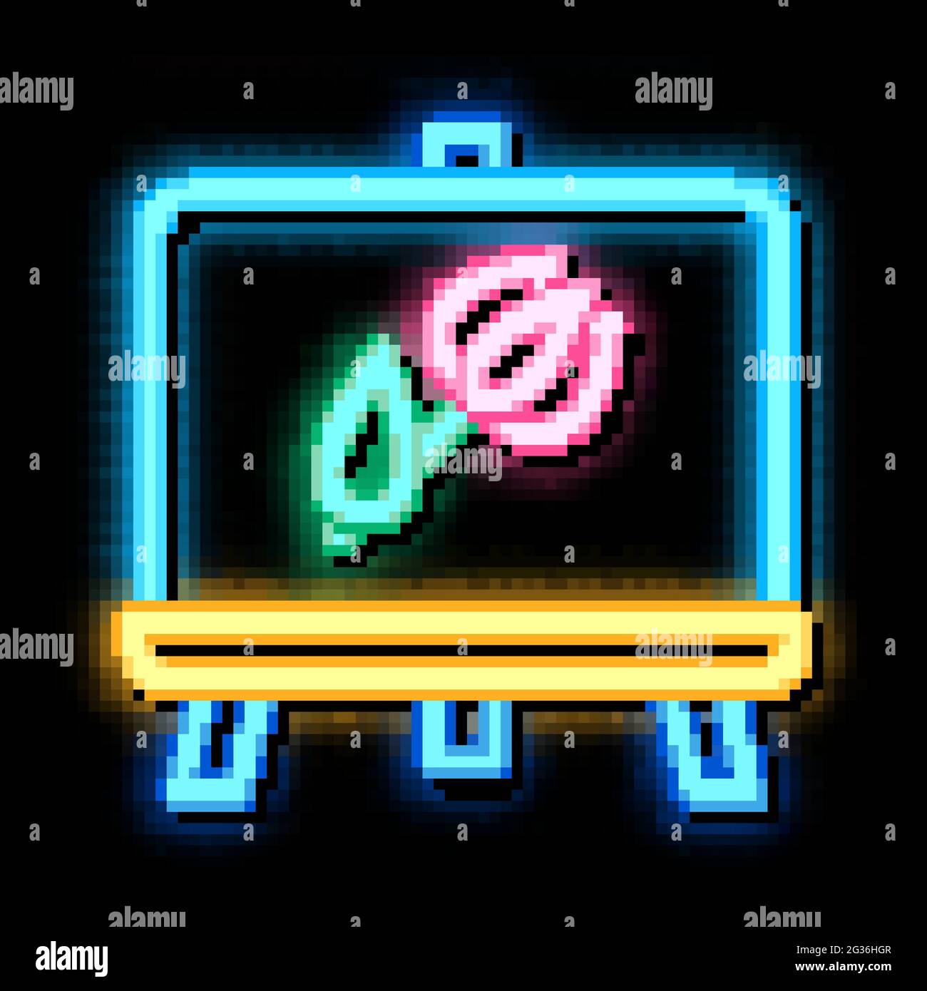 painted picture flower neon glow icon illustration Stock Vector Image ...