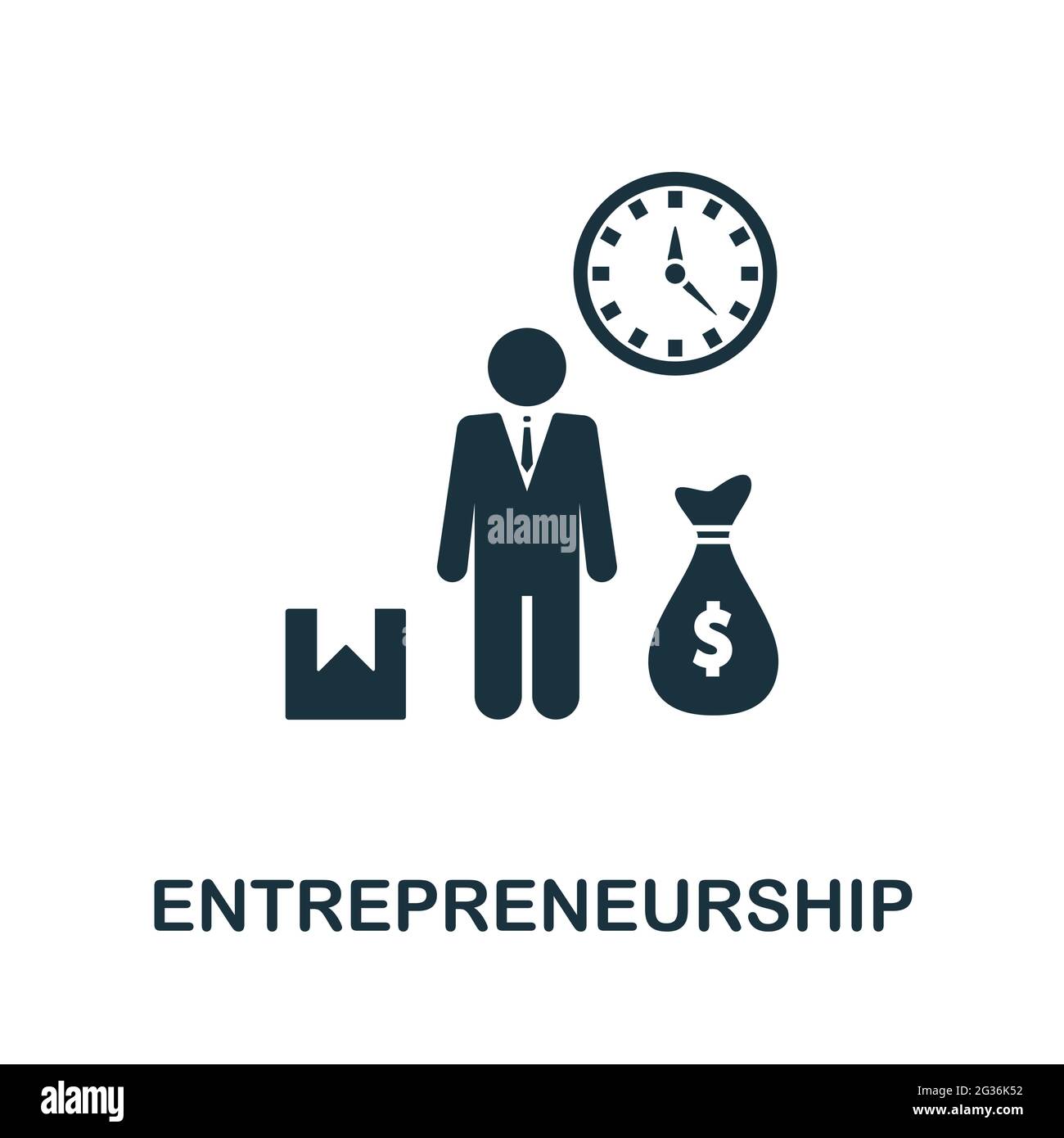 Entrepreneurship icon. Simple creative element. Filled monochrome