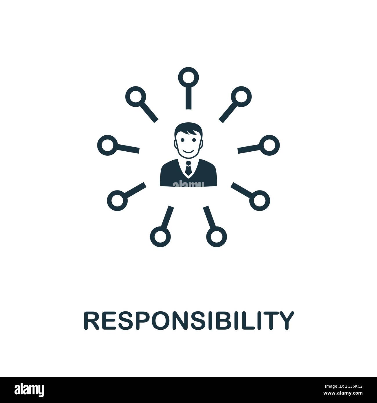 Responsibility icon. Simple creative element. Filled monochrome Responsibility icon for templates, infographics and banners Stock Vector