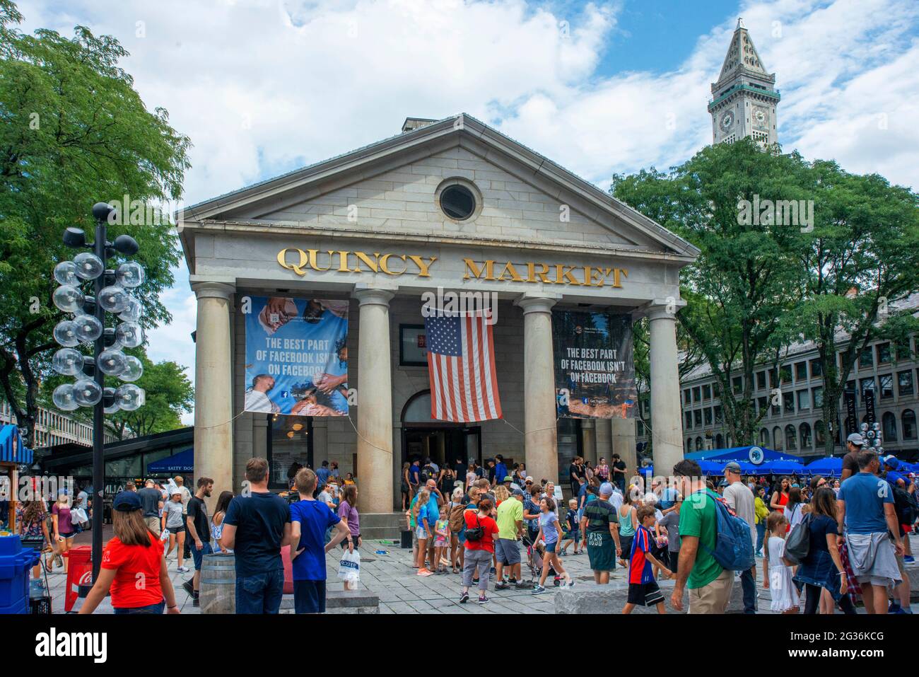 Quincy Market Freedom Trail Boston Massachusetts. Built in early 1800s as one of the largest market complexes in first half 19th century Stock Photo