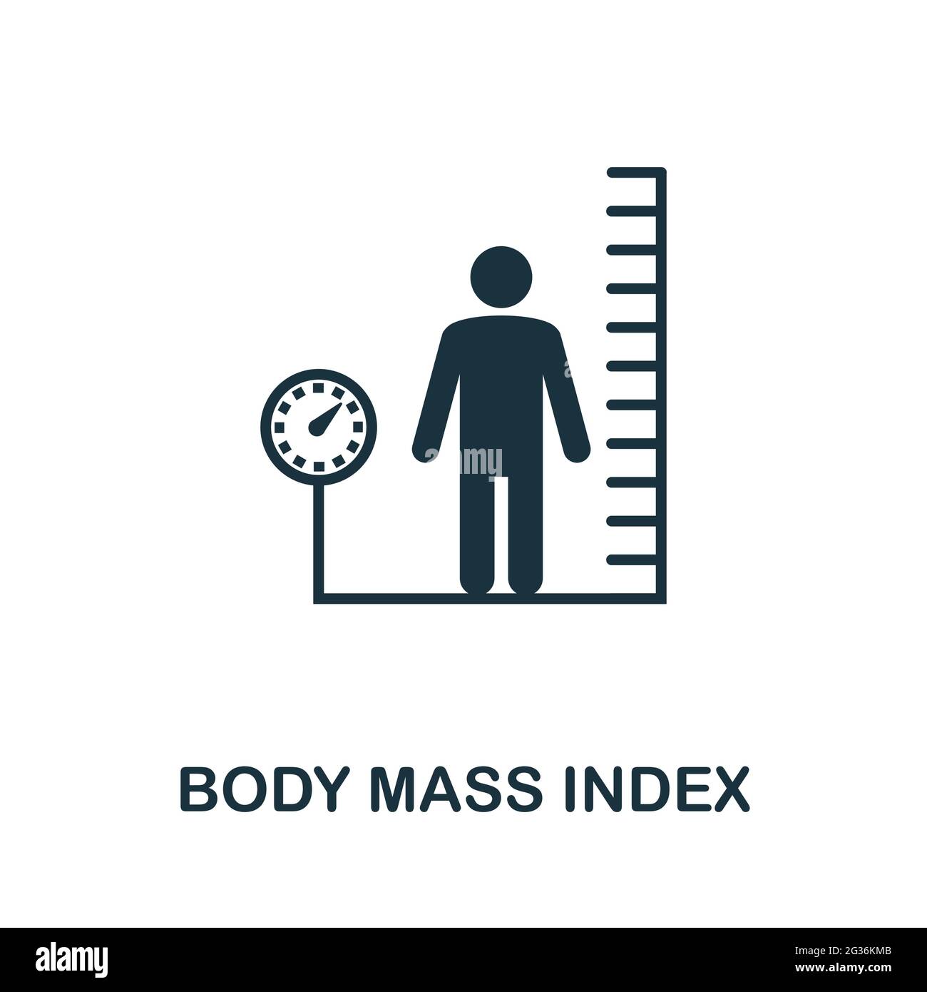 Body Mass Index icon. Simple creative element. Filled monochrome Body