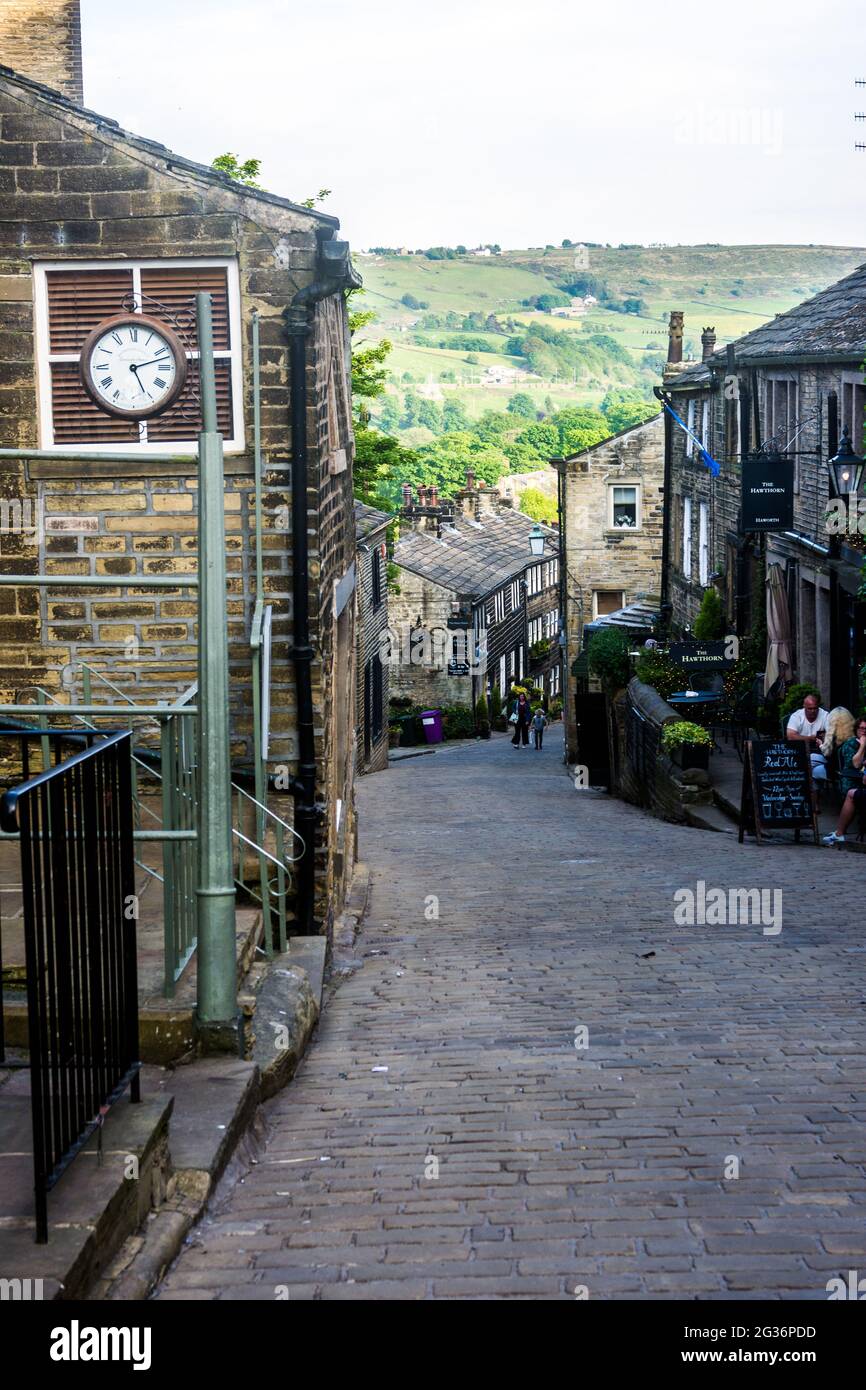 Haworth Village where the famous Bronte family lived Stock Photo Alamy