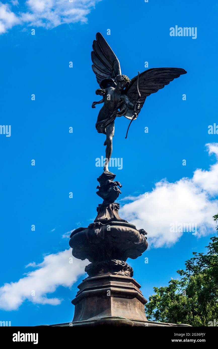 The Eros Fountain is a replica of a memorial to Lord Shaftesbury (1801 - 1885) Stock Photo
