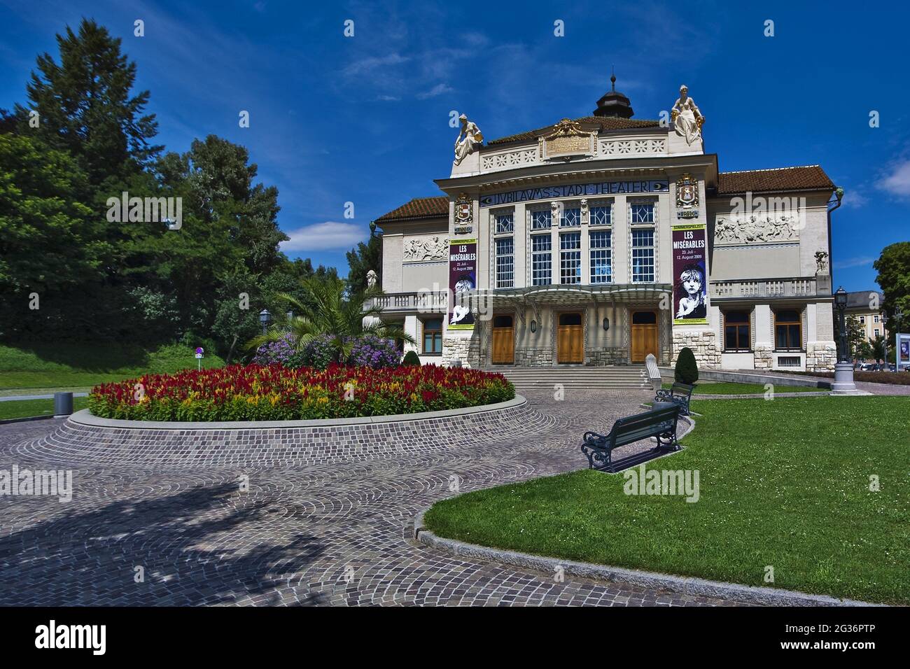 Klagenfurt city theatre at the theater square , Austria, Carinthia, Klagenfurt Stock Photo