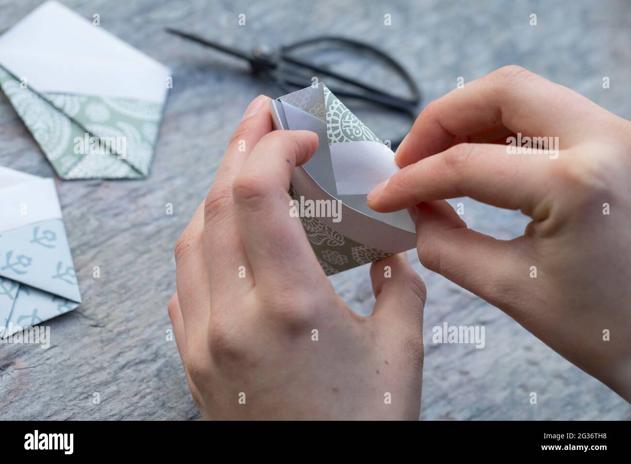 make seed sachets Stock Photo