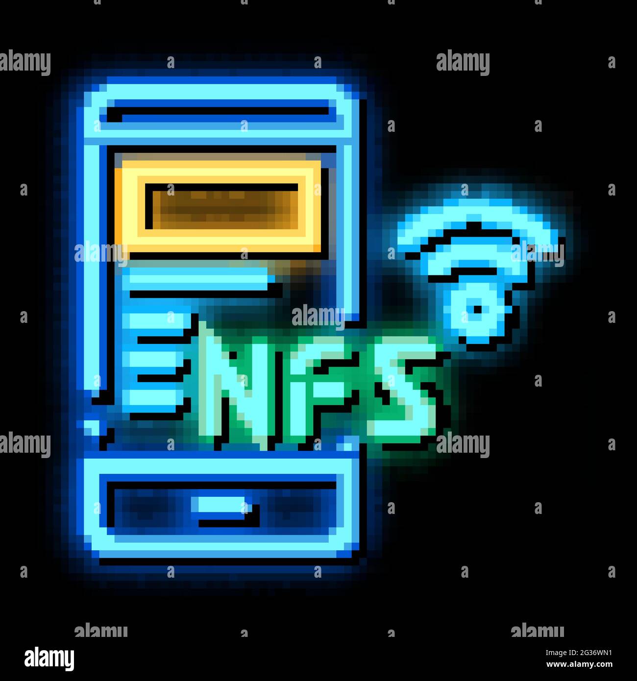 smartphone nfc neon glow icon illustration Stock Vector Image & Art - Alamy