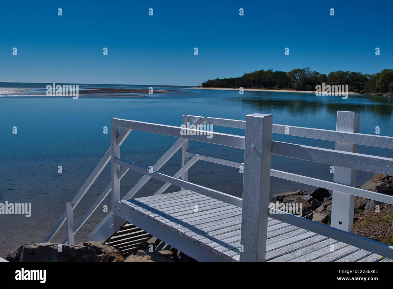 Stairway to the beach at Toogoom Hervey Bay Stock Photo