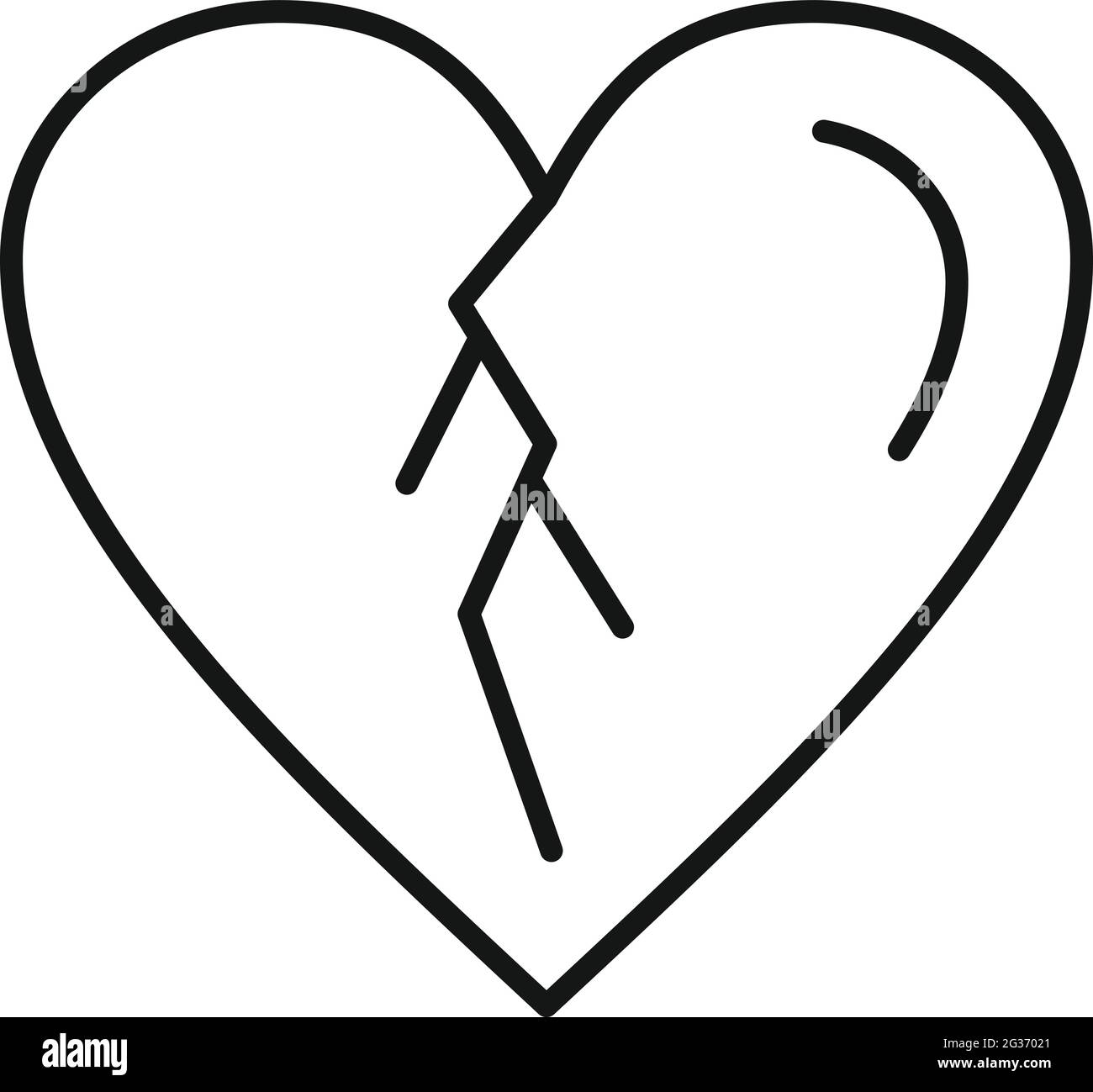 Broken heart icon, outline style Stock Vector Image & Art - Alamy