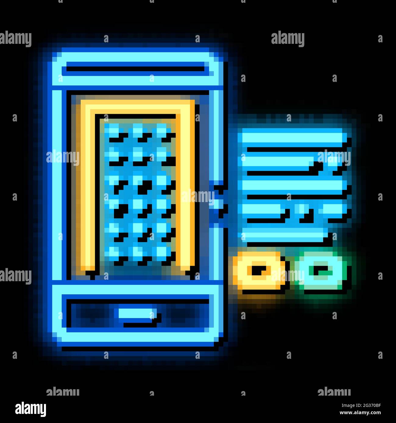 smart house phone app neon glow icon illustration Stock Vector Image ...