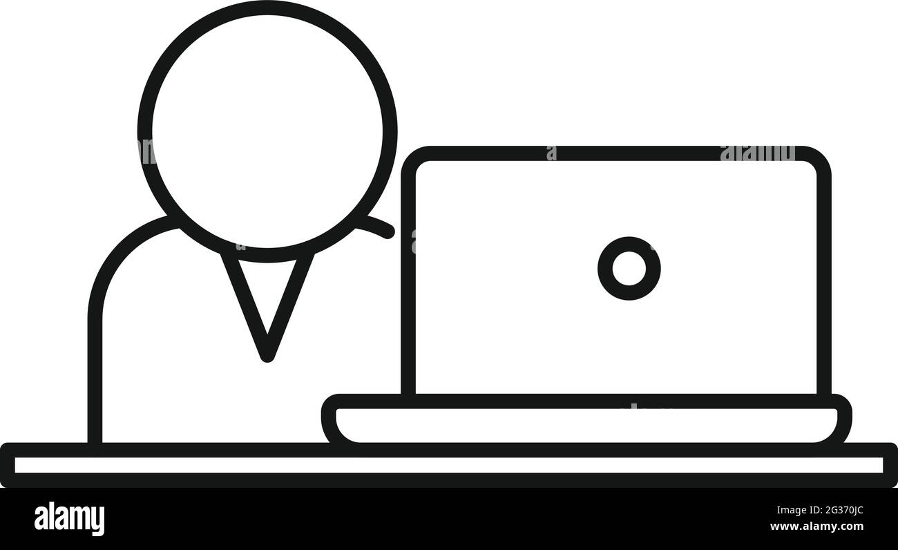 Manager online meeting icon, outline style Stock Vector Image & Art - Alamy