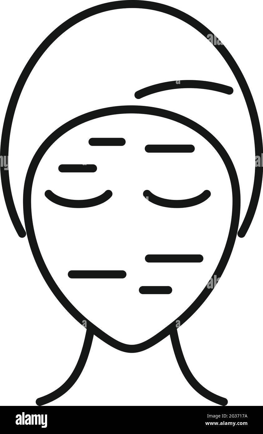 Wrinkles on face icon, outline style Stock Vector