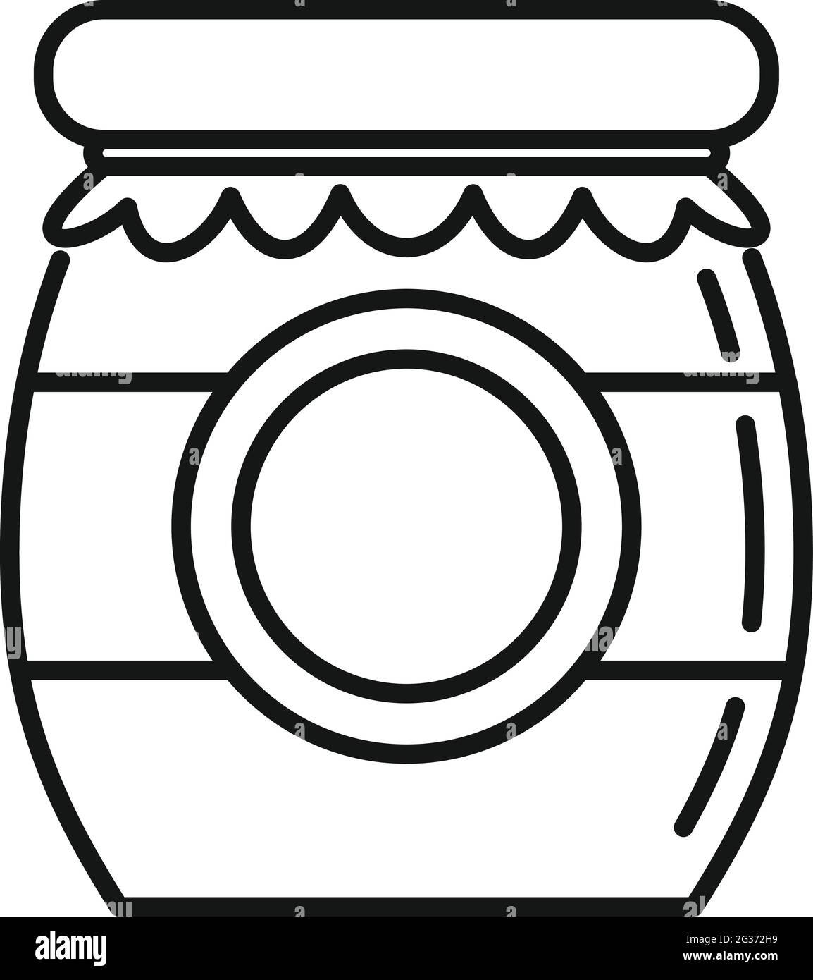 Jam jar icon, outline style Stock Vector