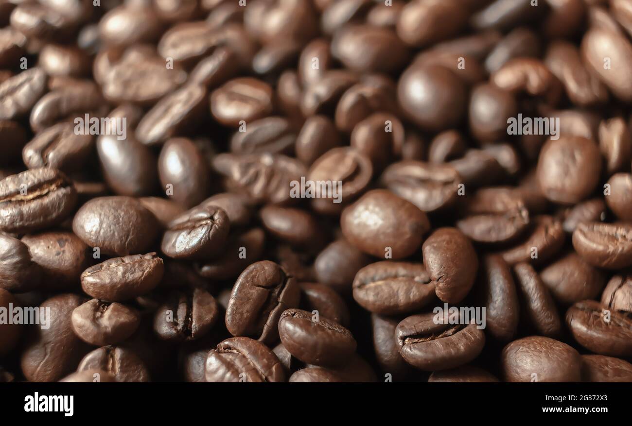 Roasted coffee beans, can be used as a background Stock Photo
