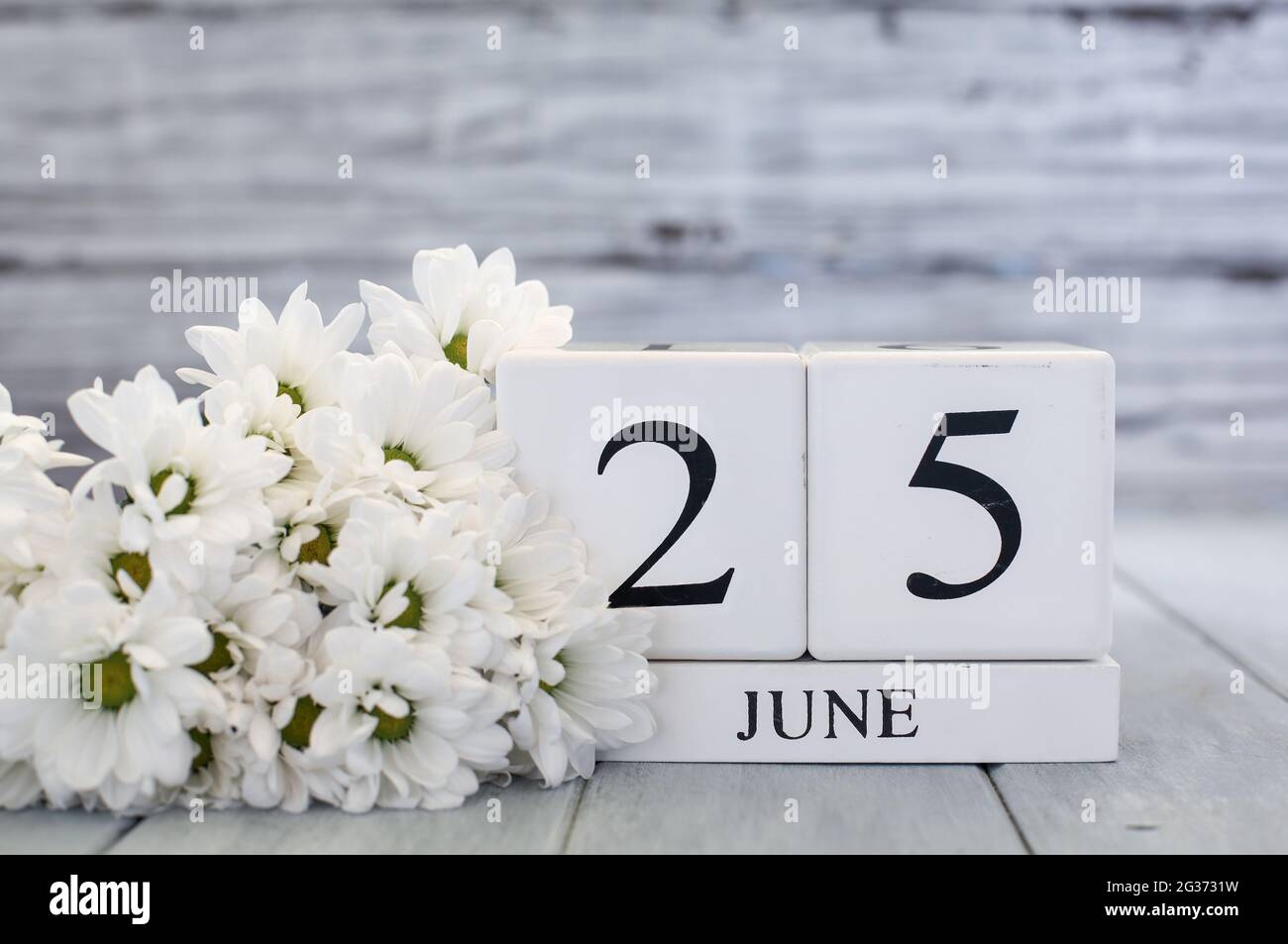 June 25th. The picture June 25, on a white background. Summer day Stock Photo - Alamy