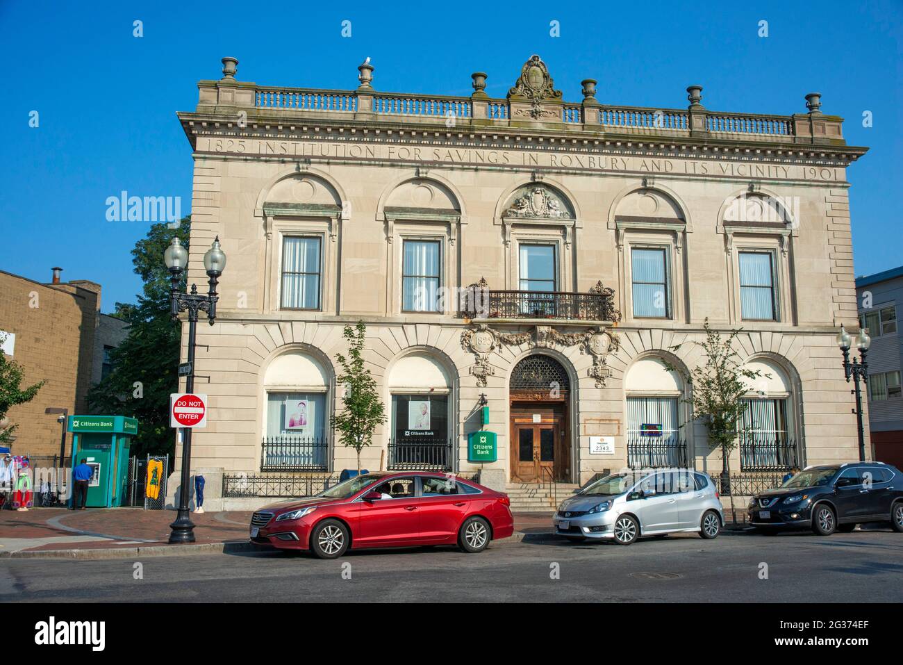 Citizens Bank historic building 1825 1901 in Roxbury Boston Massachusetts USA Stock Photo