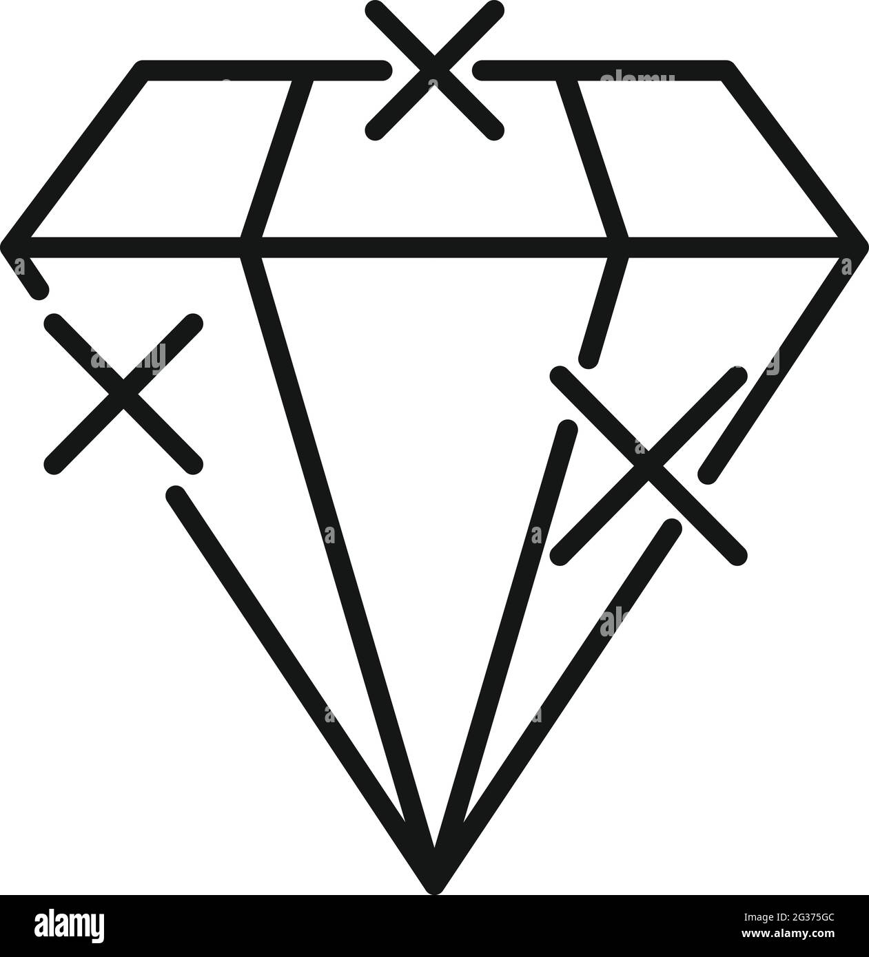 Bonus diamond icon, outline style Stock Vector