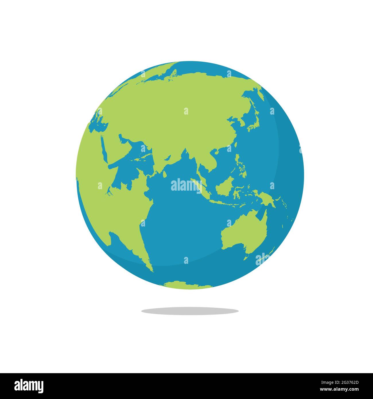 Earth globe isolated on white background. Flat planet Earth icon ...