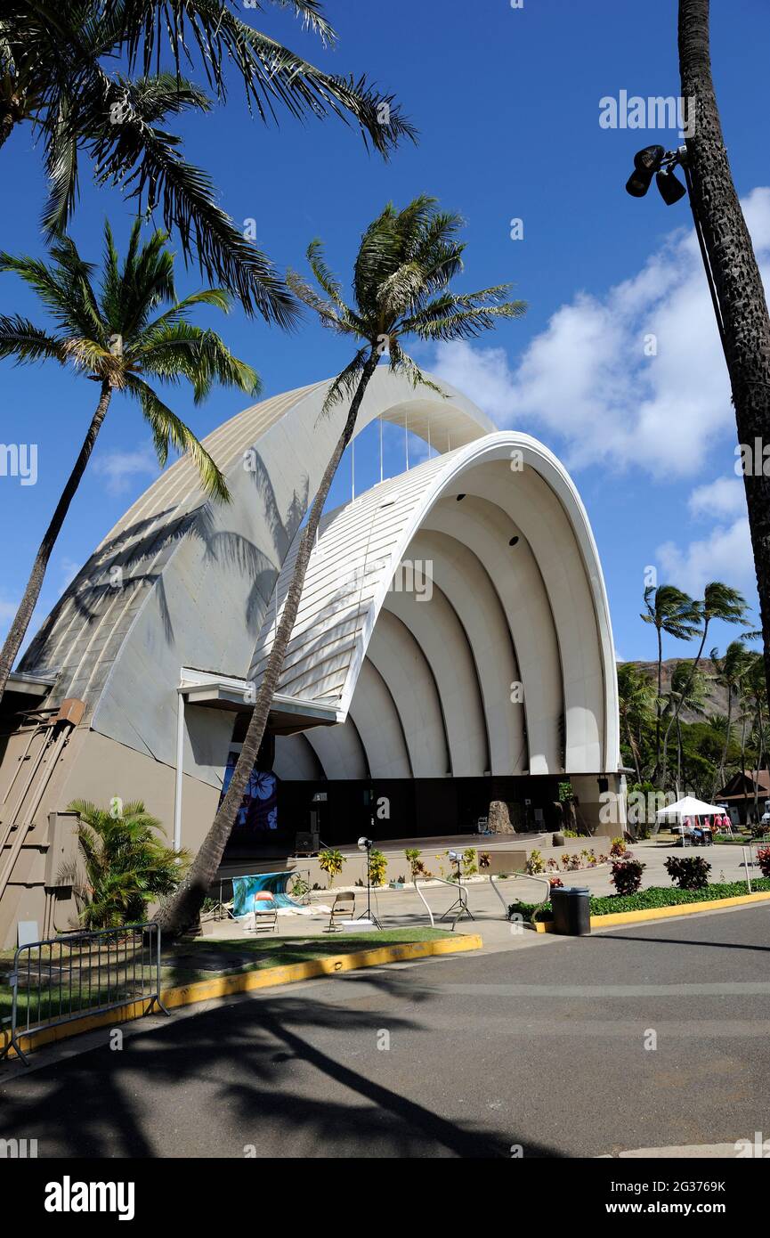 Waikiki Shell ampitheater. Waikiki, Honolulu, Oahu, Hawaii, USA Stock Photo