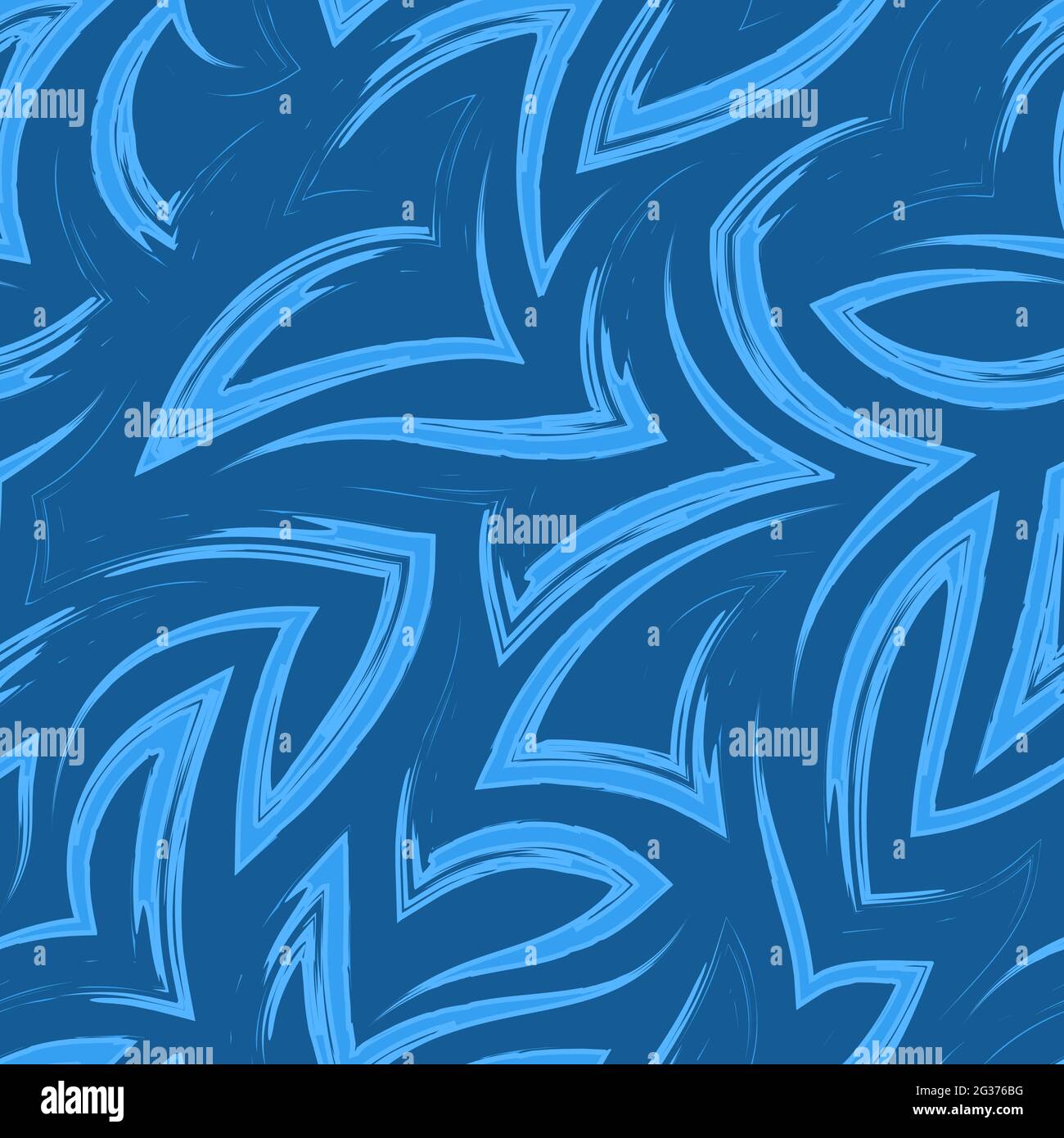 Vector seamless pattern of blue zigzags and corners .Vector seamless ...