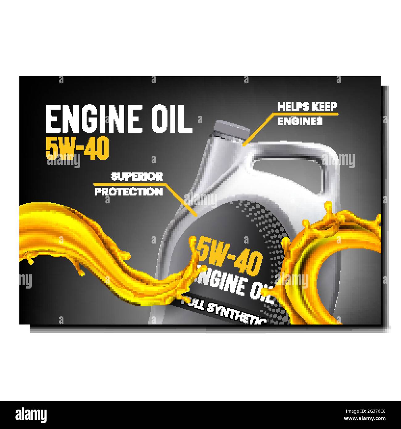 Engine Oil Creative Promotional Banner Vector Stock Vector Image & Art