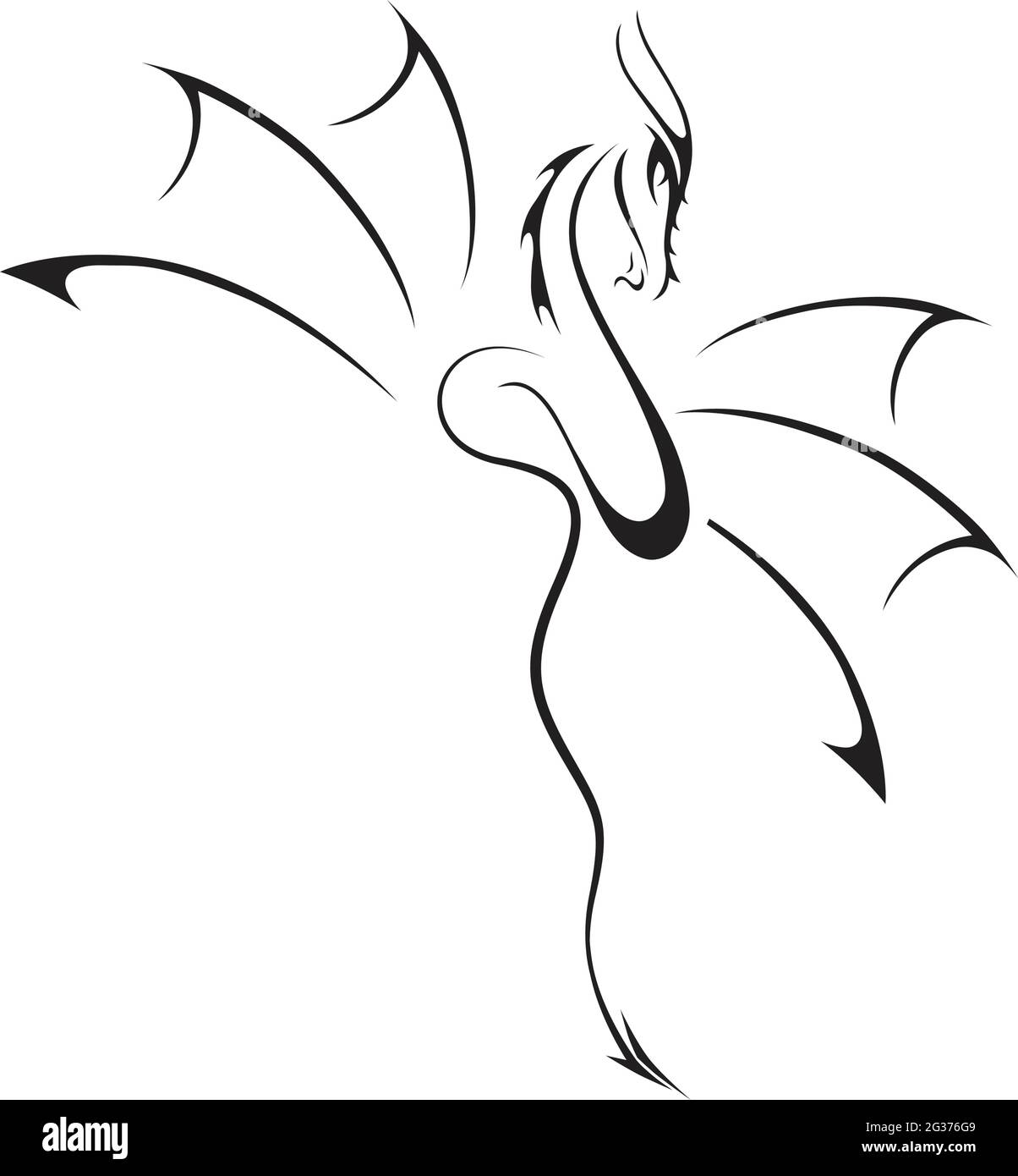 stylized dragon illustration Stock Vector