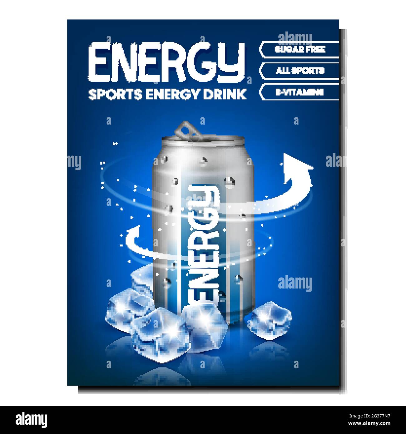 Sports Energy Drink Promotional Poster Vector Stock Vector Image