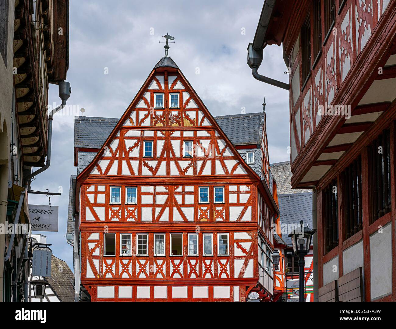 Half-timbered houses in the old town of Limburg, Hesse, Germany Stock Photo