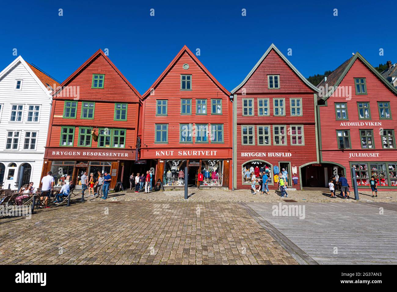 Bryggen, series of Hnaseatic buildings, Unesco world heritage site, Bergen, Norway Stock Photo