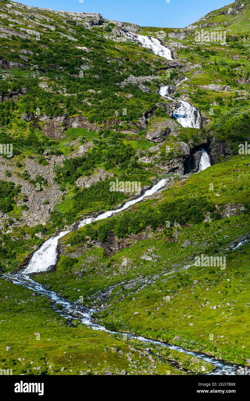 Waterfall over, Geirangerfjord, Sunmore, Norway Stock Photo - Alamy