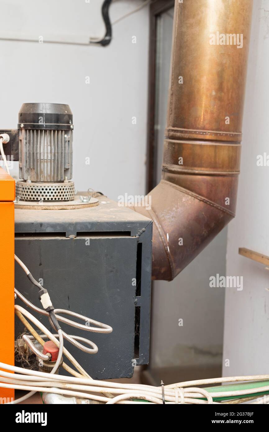Picture of an automatic pellet burner system Stock Photo Alamy