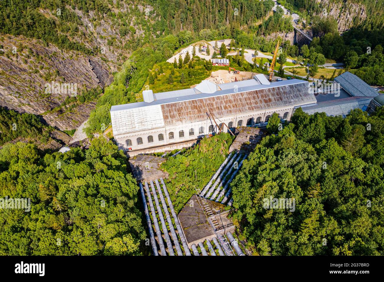 Aerial of the Hydroelectric power station, Unesco world heritage