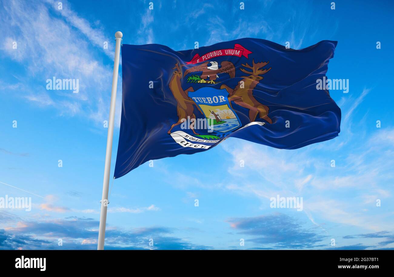 Michigan flag background hi-res stock photography and images - Alamy