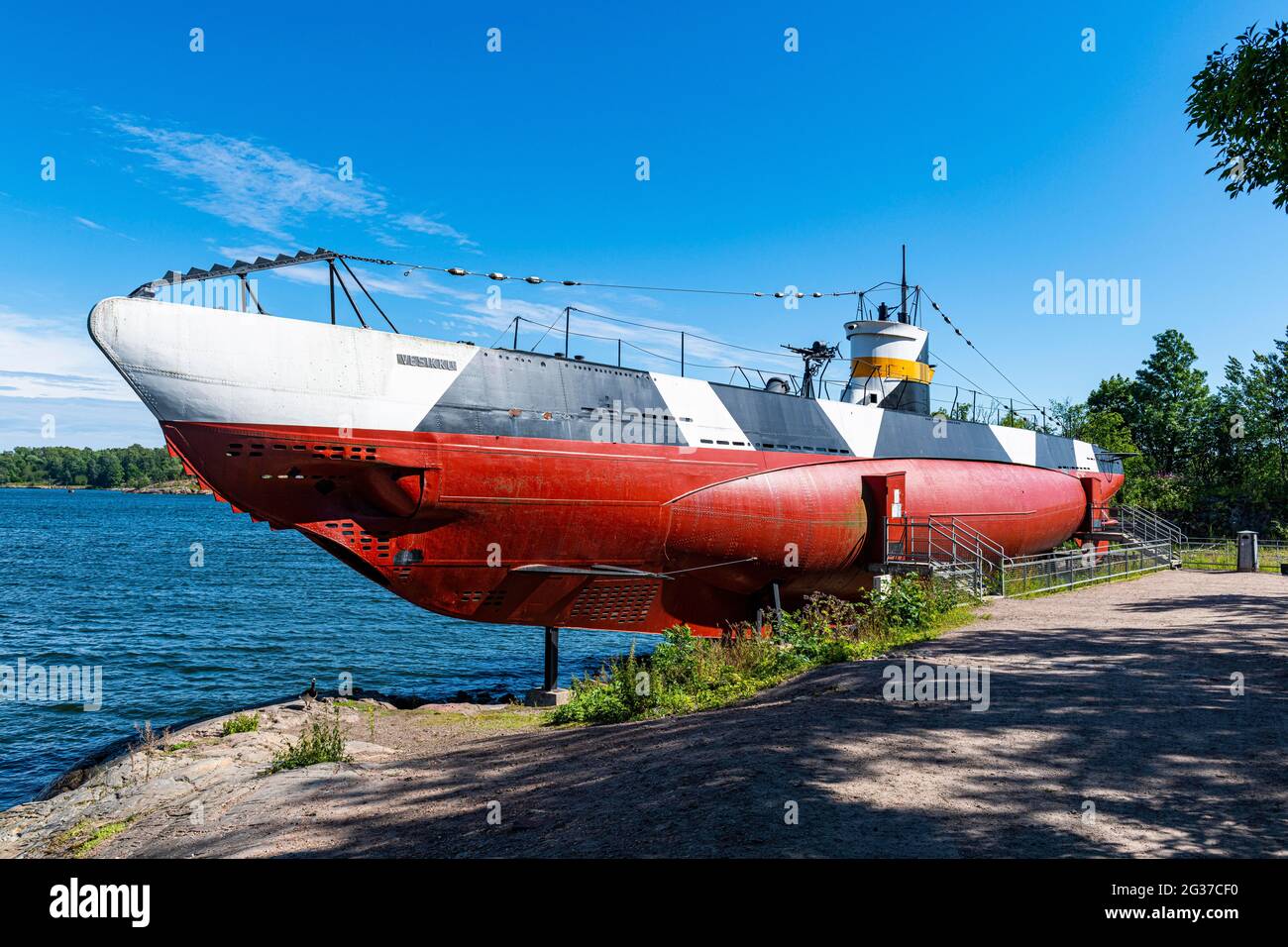 WW 2 submarine, Unesco world heritage site Suomenlinna sea fortress, Helsinki, Finland Stock Photo