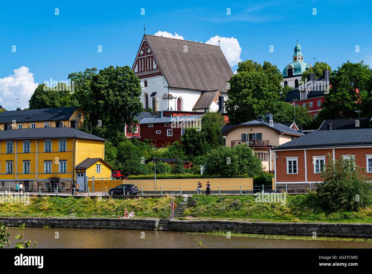 Porvoo cathedral in the wooden town of Poorvo, Finland Stock Photo