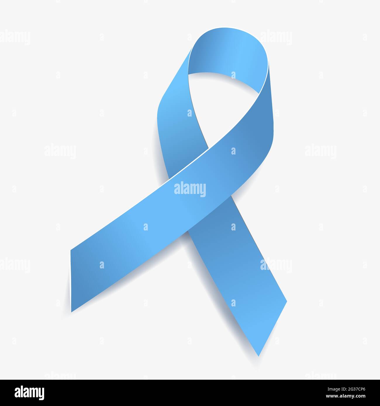 Light blue ribbon awareness. Men s health, Childhood cancer, Prostate cancer. Isolated on white background. Vector illustration. Stock Vector