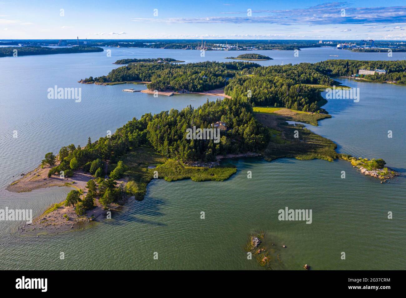 Aerial of Ruissalo peninsula, Turku, Finland Stock Photo