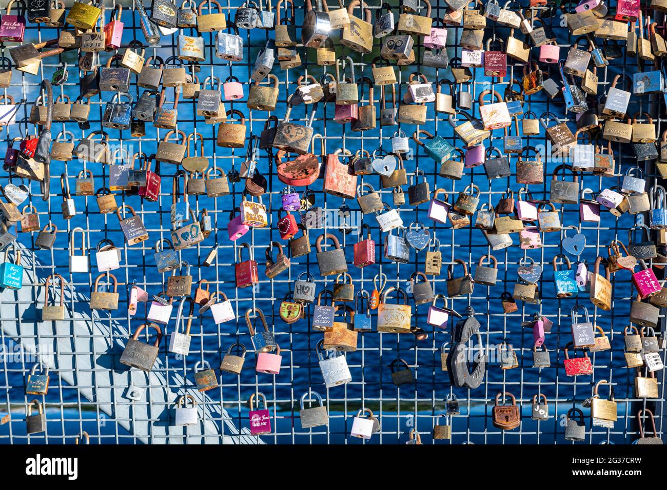 Love locks, Tampere, Finland Stock Photo