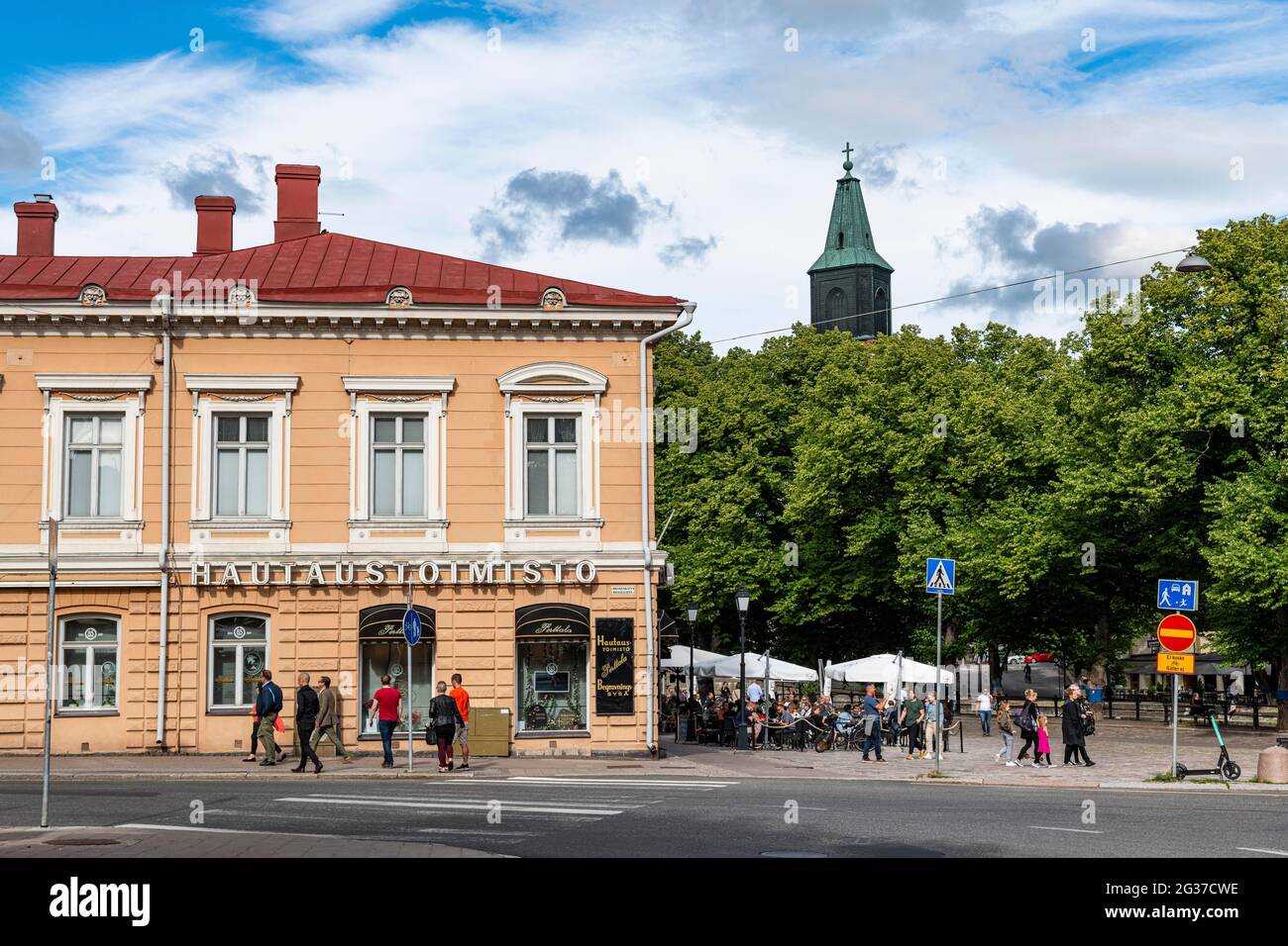 Cafe in downtown Turku, Finland Stock Photo