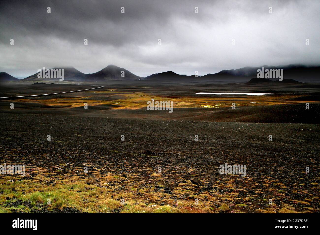 Ring Road, N1, volcanic landscape, lava rock, Moeorudalur, highlands ...