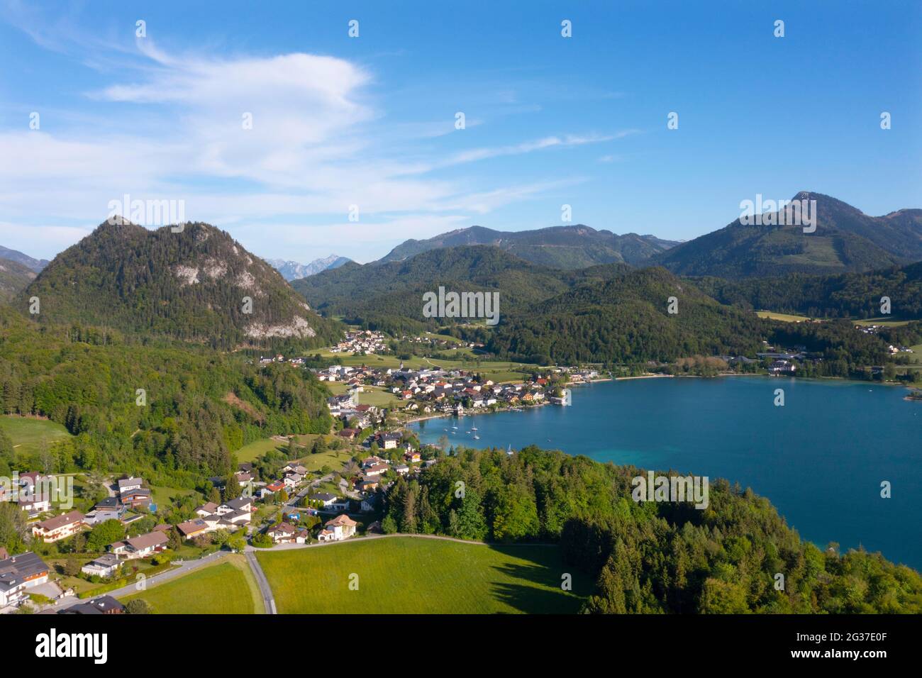 Aerial view of Fuschl am See and Lake Fuschl, Salzkammergut, Salzburg,  Austria Stock Photo - Alamy