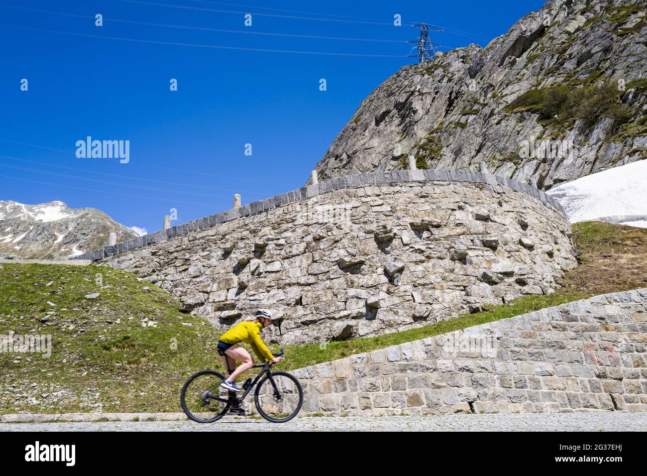 Switzerland, Tour de Suisse, Gotthard pass (Tremola) Stock Photo