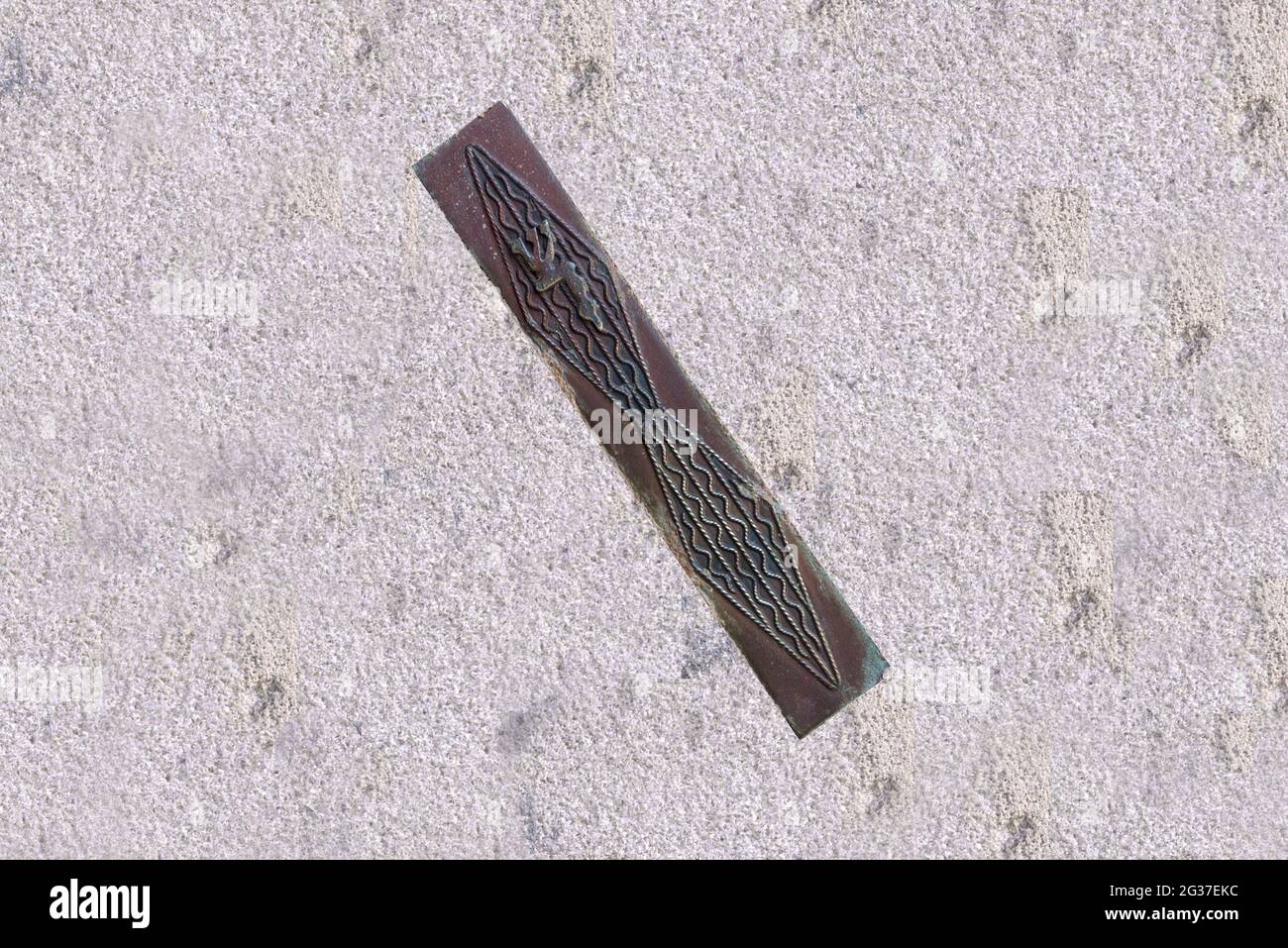Mezuzah at the doorframe of a former Jewish orphanage until 1949, today