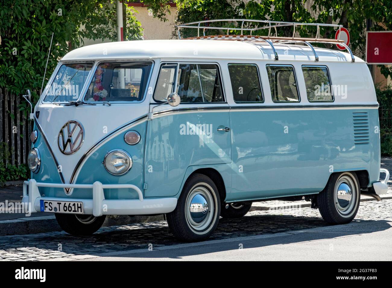 Volkswagen type 2 Transporter, VW Bus T1, Bulli, Oldtimer year of  construction from 1950, Bavaria, Germany Stock Photo - Alamy