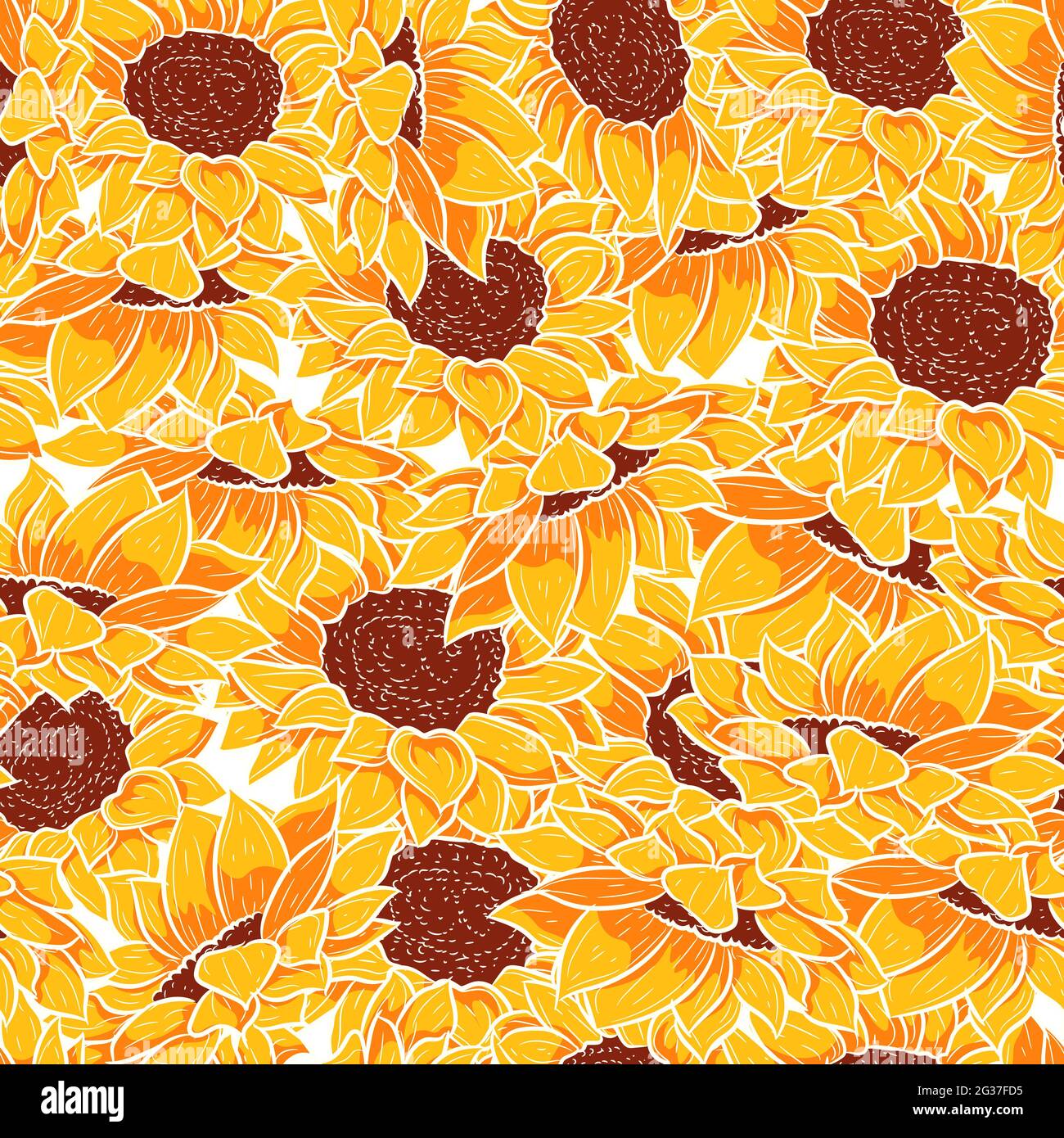 Yellow seamless pattern with tropical summer flowers. Floral repetition ...