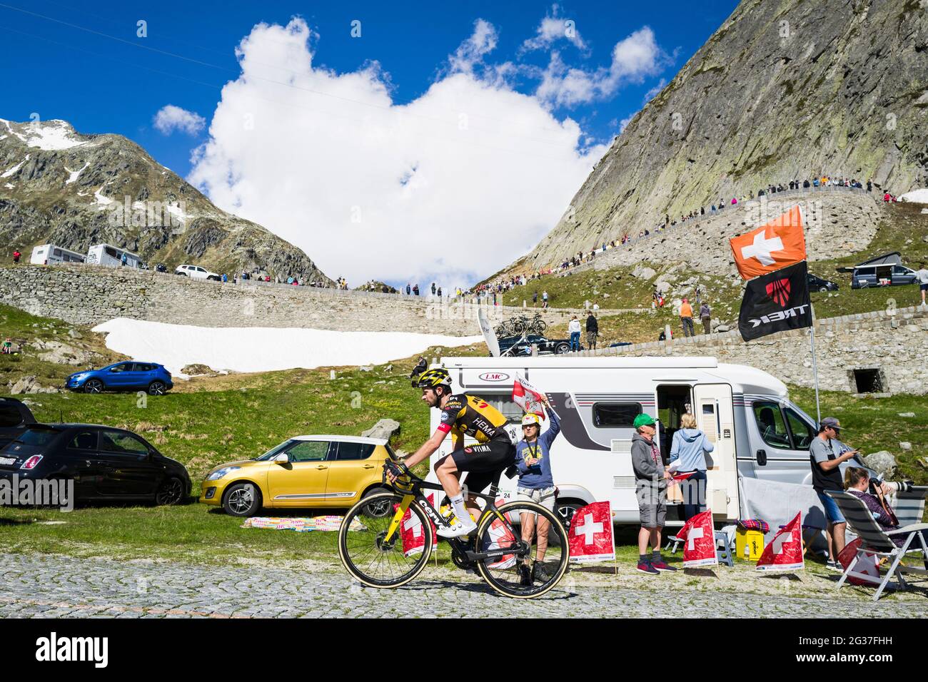 Switzerland, Tour de Suisse, Gotthard pass (Tremola) Stock Photo