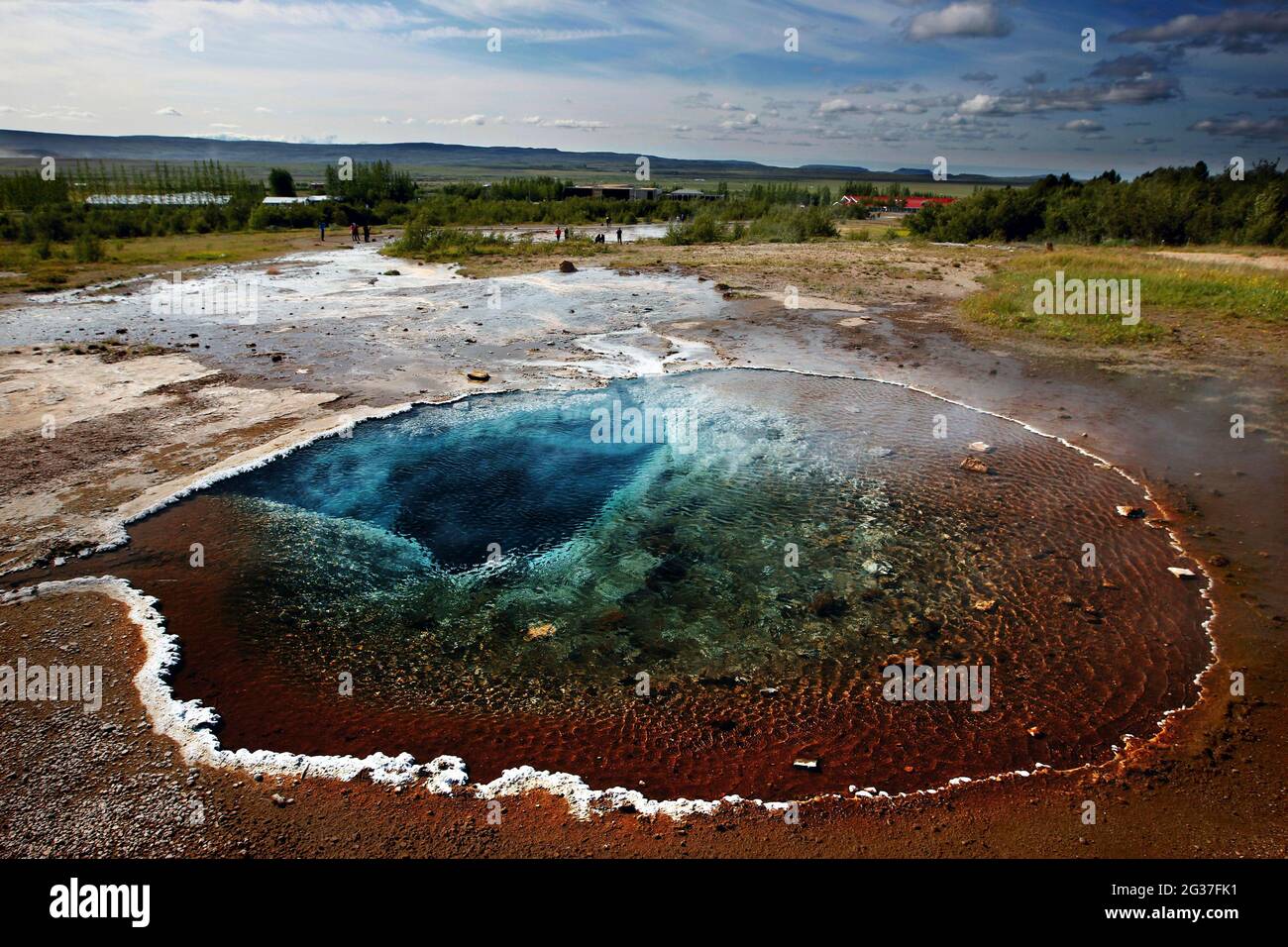 Geyser, Hot spring, Haukadalur, Geothermal area, Golden circle, South-West Iceland, Iceland Stock Photo
