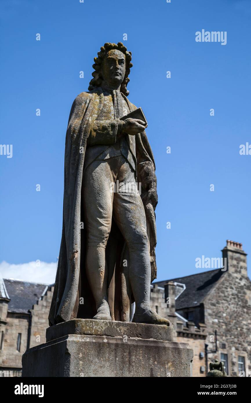 Statue of Ebenezer Erskine ( 1680-1754) in the Old Town Cemetery in Stirling, Scotland. A Scottish minister whose actions led to the establishment of Stock Photo