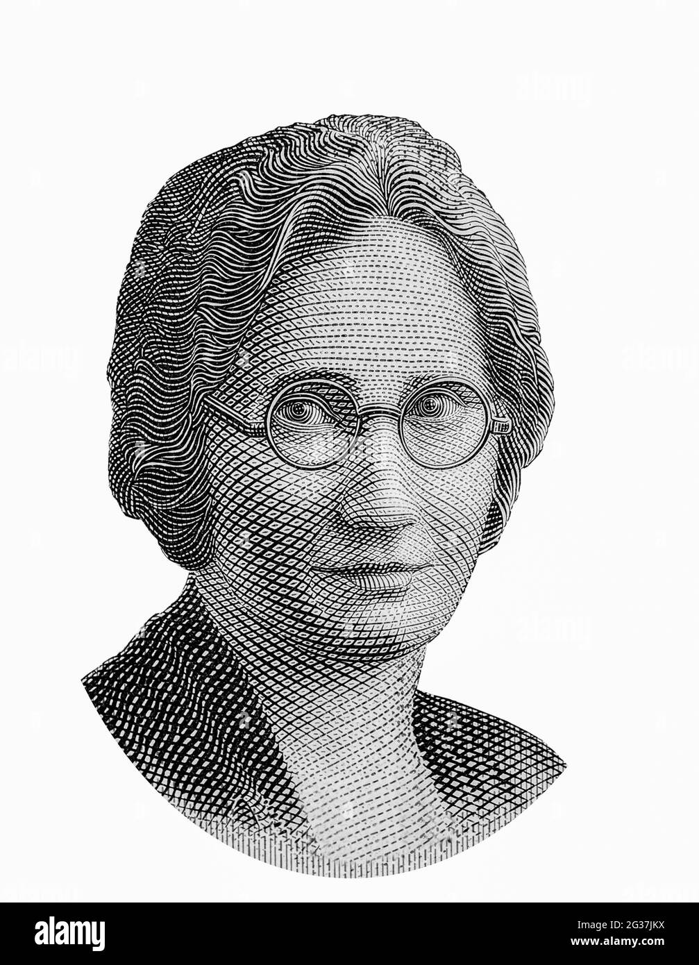 Agnes Macphail, Portrait from Canada 10 Dollars 2017 Polymer Banknotes, Stock Photo